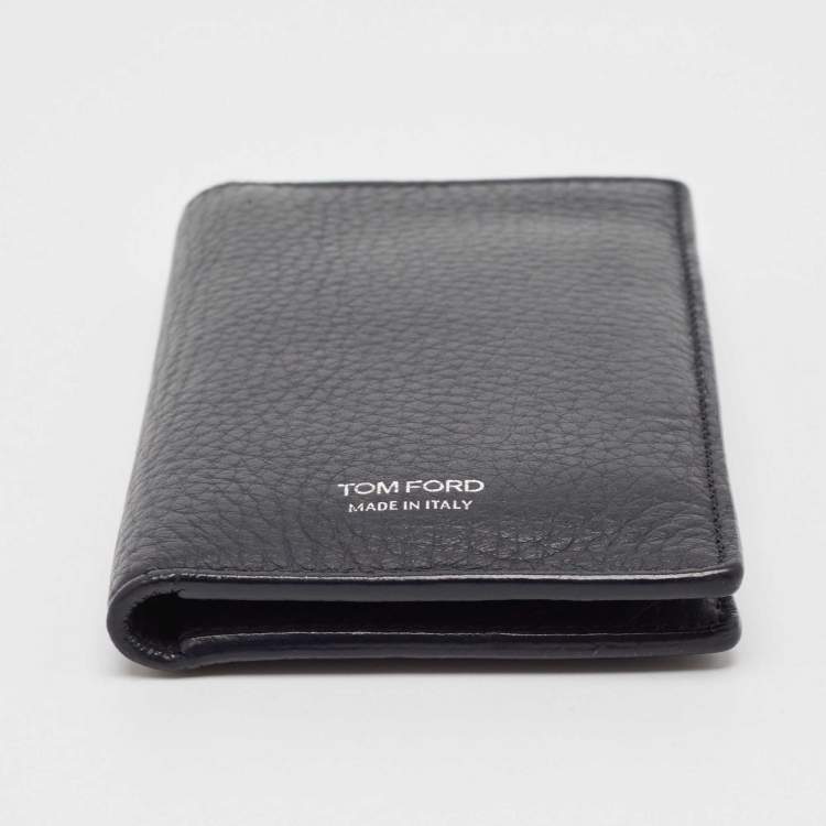 Pre Owned Tom Ford Navy Blue Leather Bifold Card Case