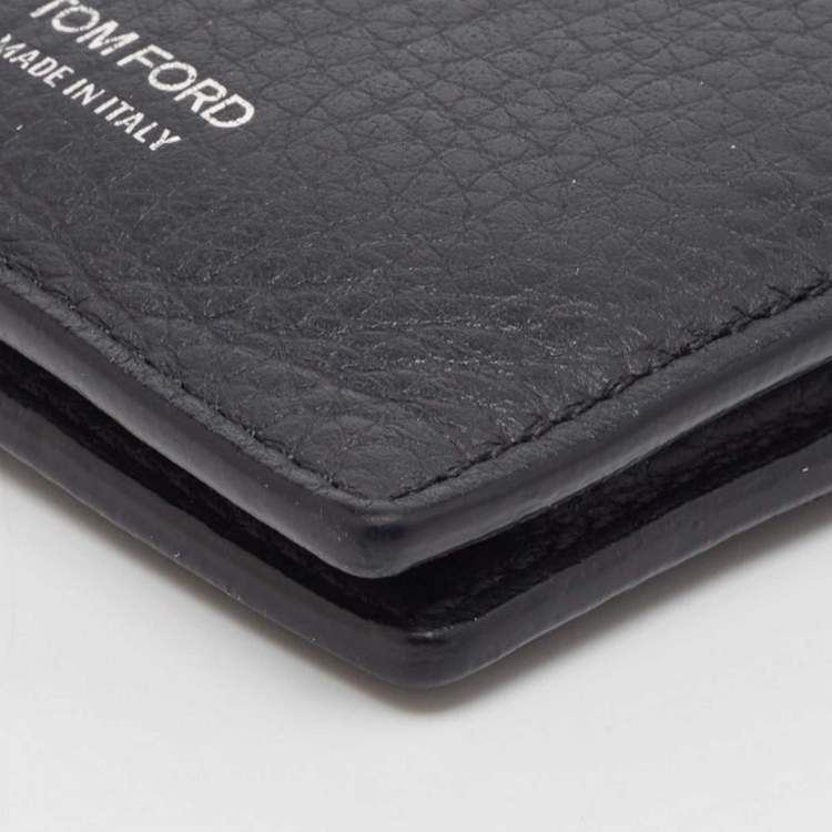 Pre Owned Tom Ford Navy Blue Leather Bifold Card Case