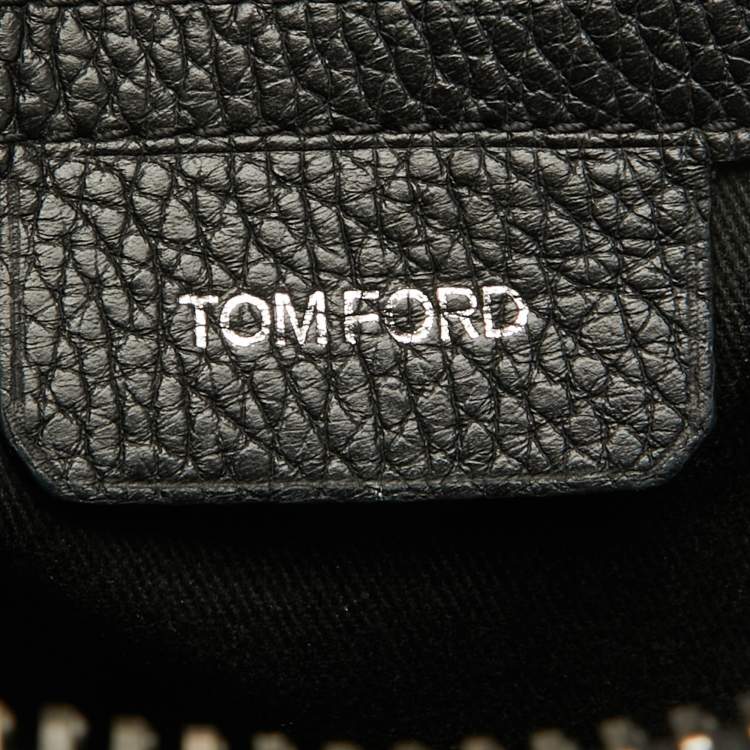 Pre Owned Tom Ford Black Grain Leather Messenger Bag