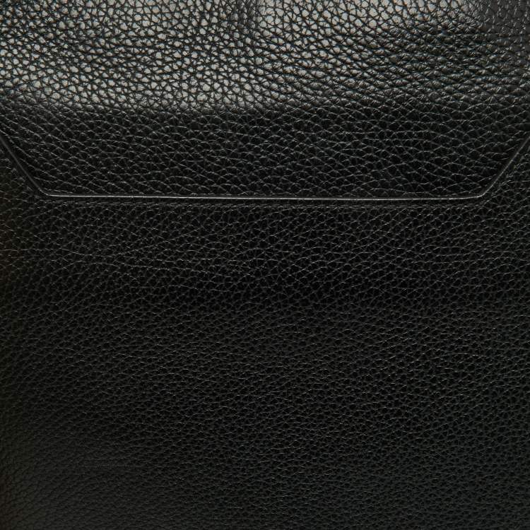 Pre Owned Tom Ford Black Grain Leather Messenger Bag