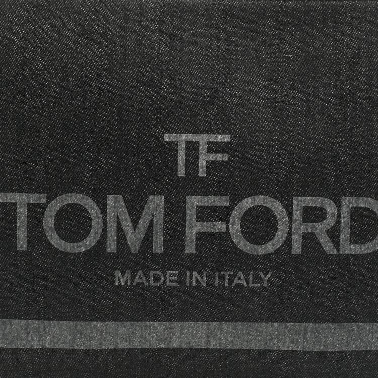 Pre Owned Tom Ford Black/Grey Denim Flat Zipped Pouch