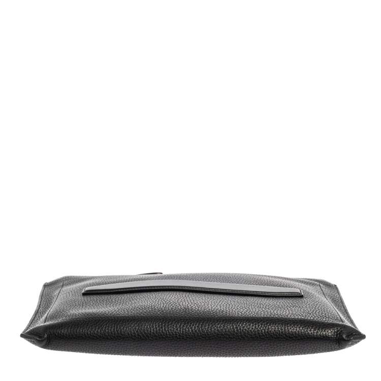 Pre Owned Tom Ford Black Grain Leather Buckley Zip Portfolio 