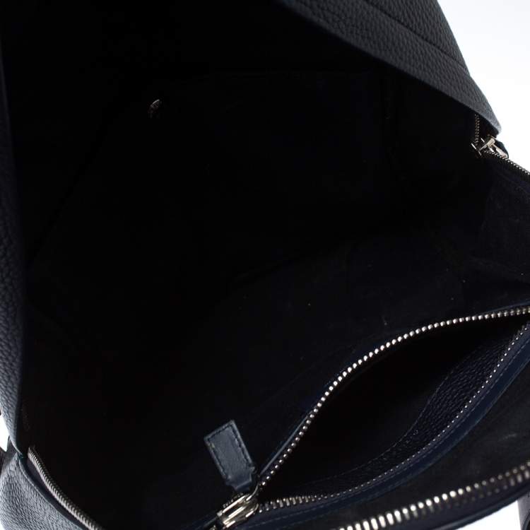 Pre Owned Tom Ford Navy Blue Leather Buckley Backpack