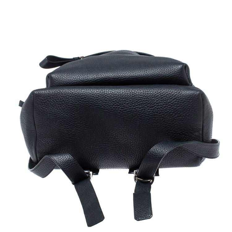 Pre Owned Tom Ford Navy Blue Leather Buckley Backpack