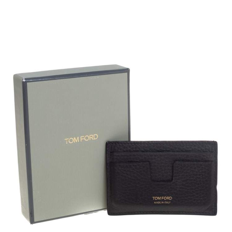 Pre Owned Tom Ford Dark Brown Leather Card Holder