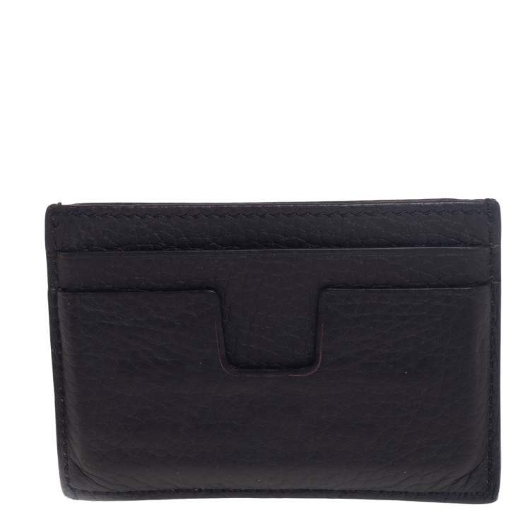 Pre Owned Tom Ford Dark Brown Leather Card Holder