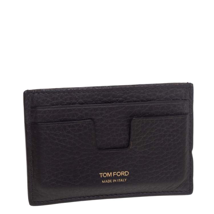 Pre Owned Tom Ford Dark Brown Leather Card Holder