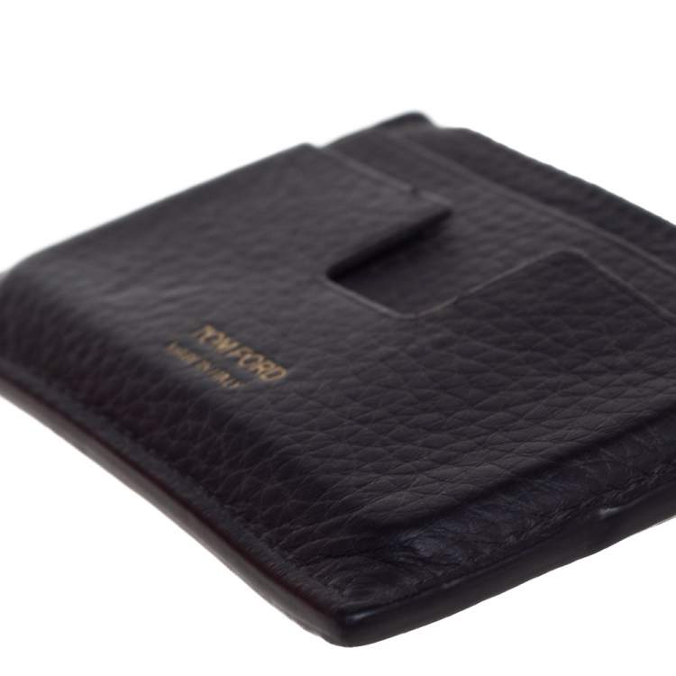 Pre Owned Tom Ford Dark Brown Leather Card Holder