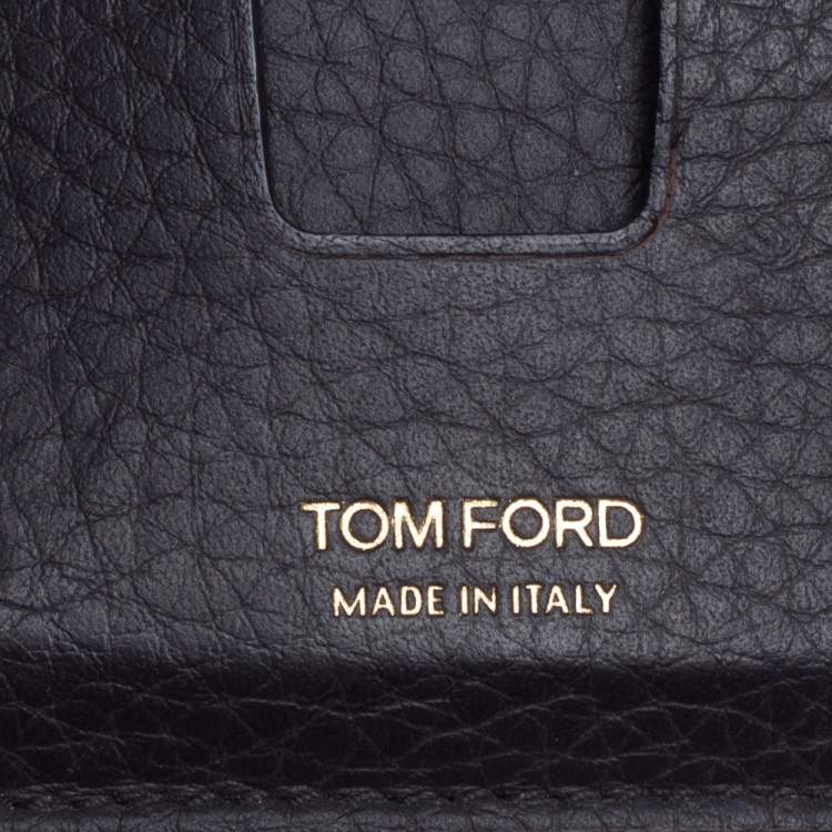 Pre Owned Tom Ford Dark Brown Leather Card Holder