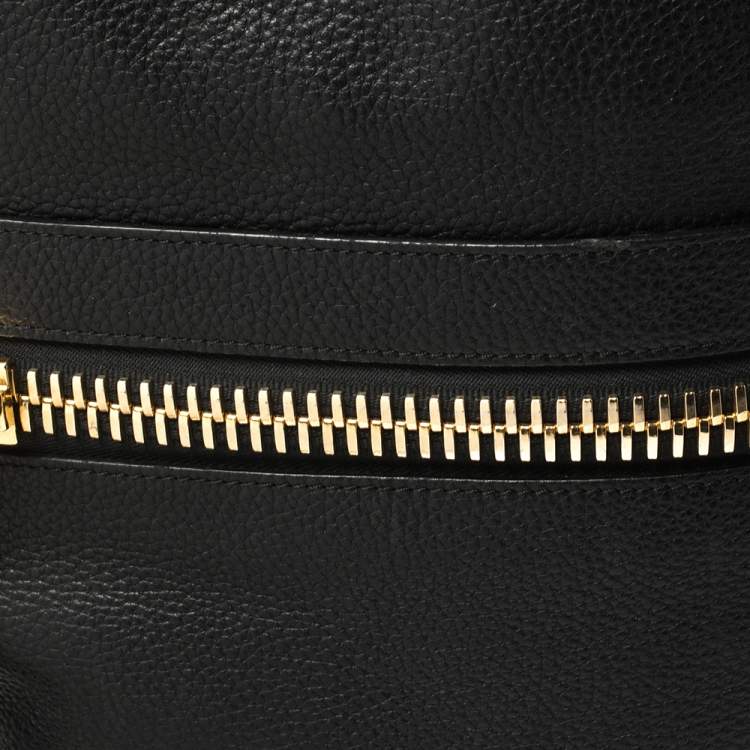 Pre Owned Tom Ford Black Grained Leather Buckley Backpack