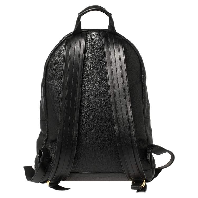 Pre Owned Tom Ford Black Grained Leather Buckley Backpack