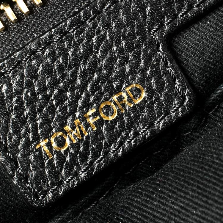 Pre Owned Tom Ford Black Grained Leather Buckley Backpack