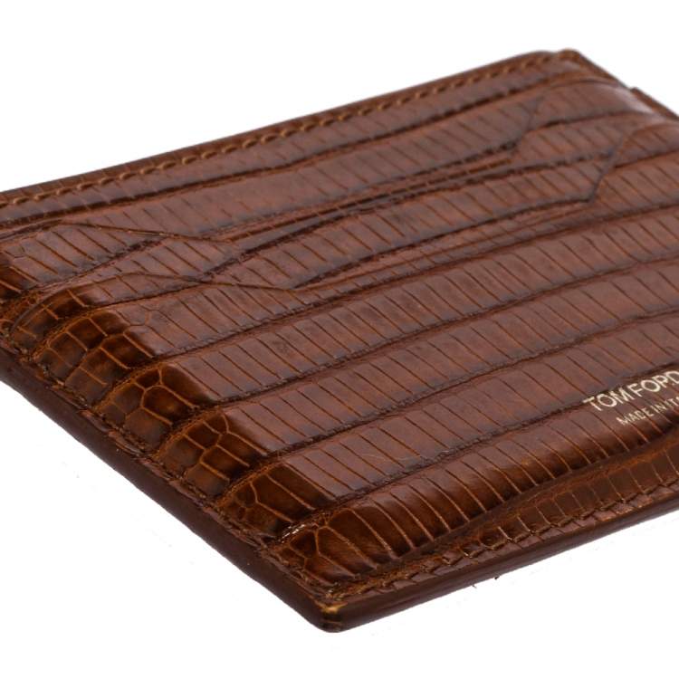 Pre Owned Tom Ford Brown Alligator Card Holder