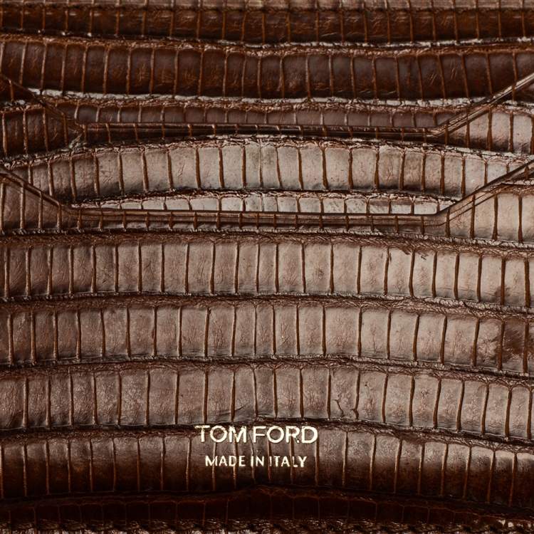 Pre Owned Tom Ford Brown Alligator Card Holder