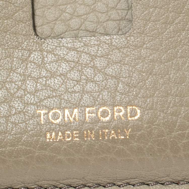Pre Owned Tom Ford khaki Green Leather T Bar Card Holder