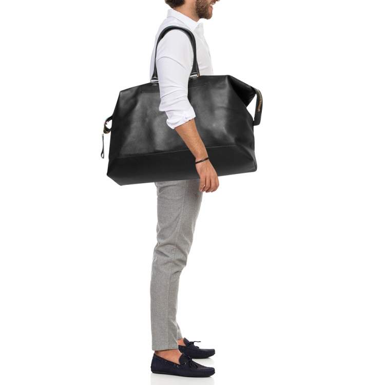 Pre Owned Tom Ford Black Leather Duffel Bag