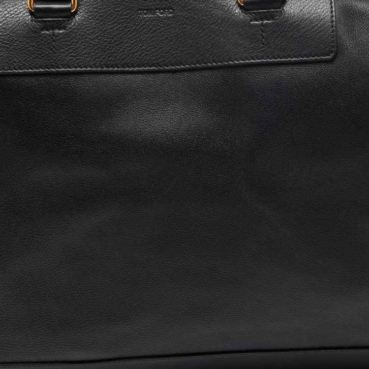 Pre Owned Tom Ford Black Leather Duffel Bag
