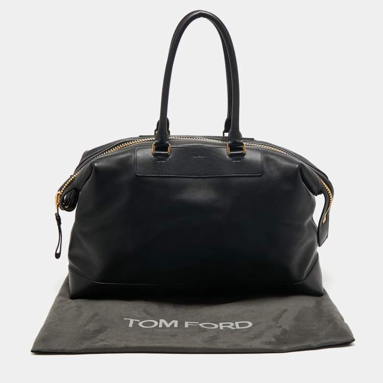Pre Owned Tom Ford Black Leather Duffel Bag