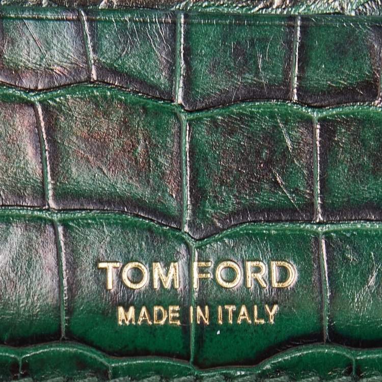 Pre Owned Tom Ford Green Alligator Card Holder