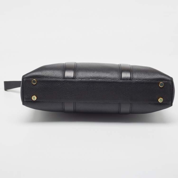 Pre Owned Tom Ford Black Leather Buckley Briefcase Bag