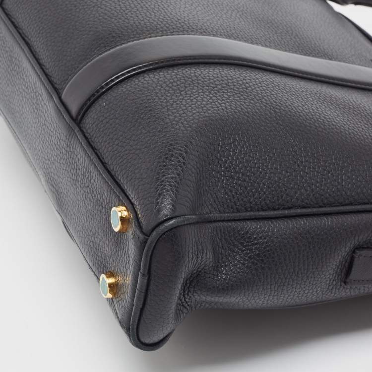 Pre Owned Tom Ford Black Leather Buckley Briefcase Bag