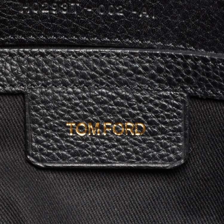 Pre Owned Tom Ford Black Leather Buckley Briefcase Bag