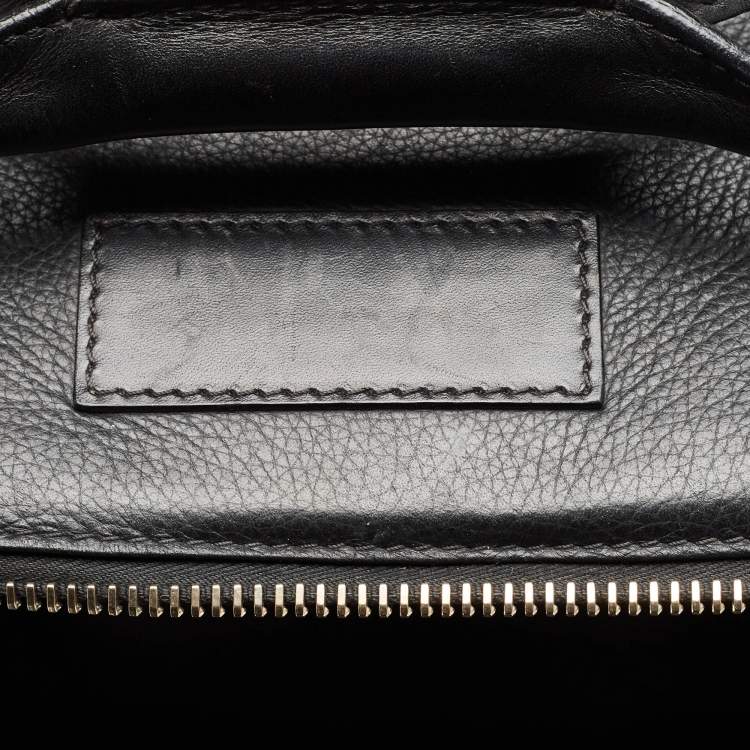 Pre Owned Tom Ford Black Leather Rolling Suitcase