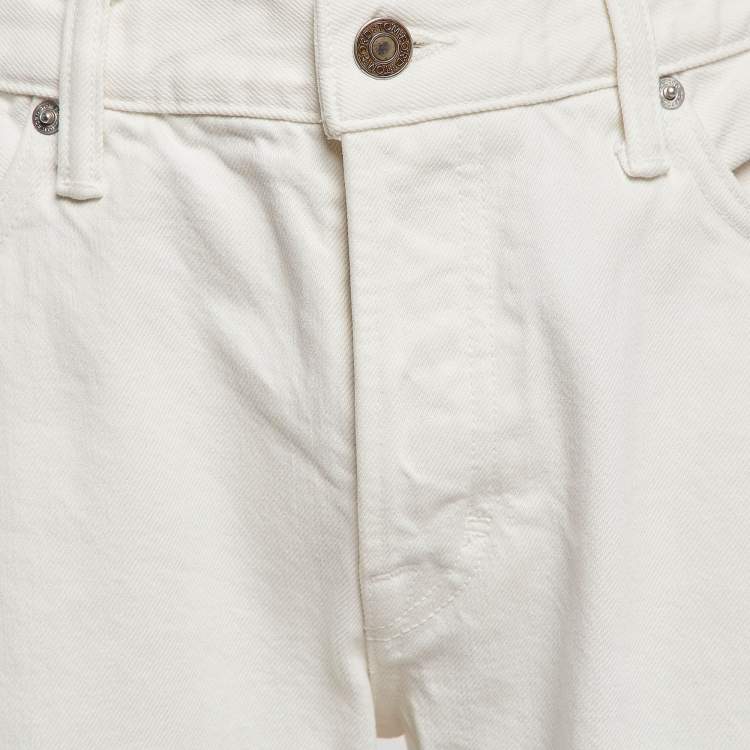 مملوكة مسبقًا Tom Ford White Denim Straight Leg Jeans L Waist 34"