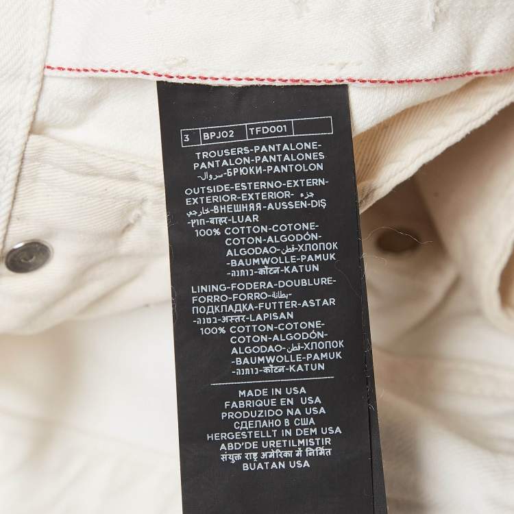 مملوكة مسبقًا Tom Ford White Denim Straight Leg Jeans L Waist 34"