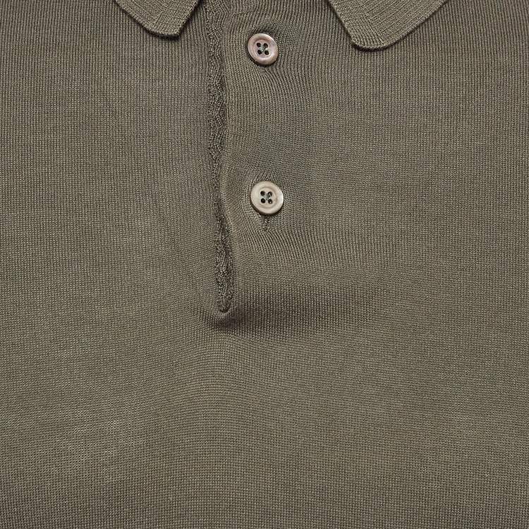 مملوكة مسبقًا Tom Ford Green Cotton Knit Polo T-Shirt L