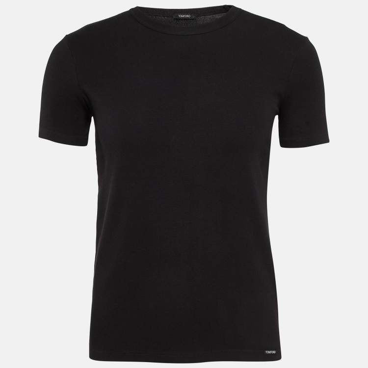 مملوكة مسبقًا Tom Ford Black Cotton Knit Crew Neck T-Shirt S