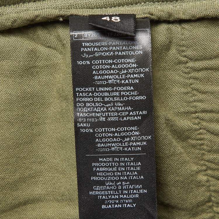 Pre Owned Tom Ford Olive Green Cotton Knit Regular Fit Sweatpants M