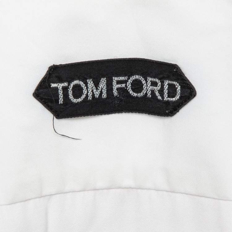 Pre Owned Tom Ford White Poplin Cotton Buttoned Up Shirt L