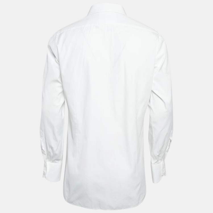Pre Owned Tom Ford White Poplin Cotton Buttoned Up Shirt L