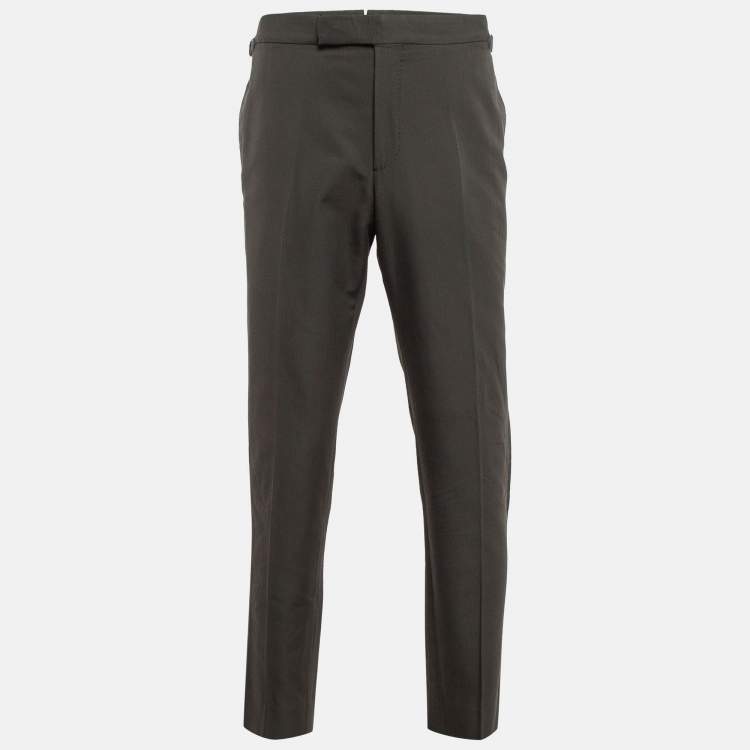 Pre Owned Tom Ford Olive Green Tailored Trousers XL