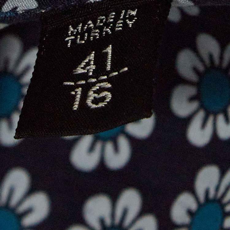 مملوكة مسبقًا Tom Ford Blue Floral Print Poplin Shirt L
