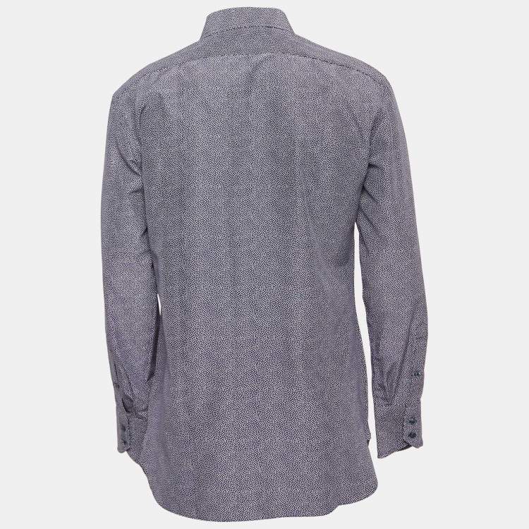 Pre Owned Tom Ford Blue Dotted Cotton & Silk Buttoned-Up Shirt L