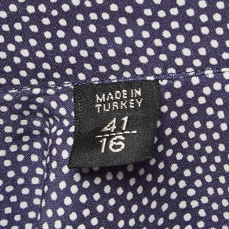 Pre Owned Tom Ford Blue Dotted Cotton & Silk Buttoned-Up Shirt L