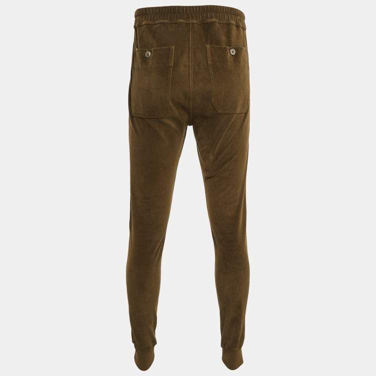 Pre Owned Tom Ford Brown Velvet Drawstring Sweatpants S