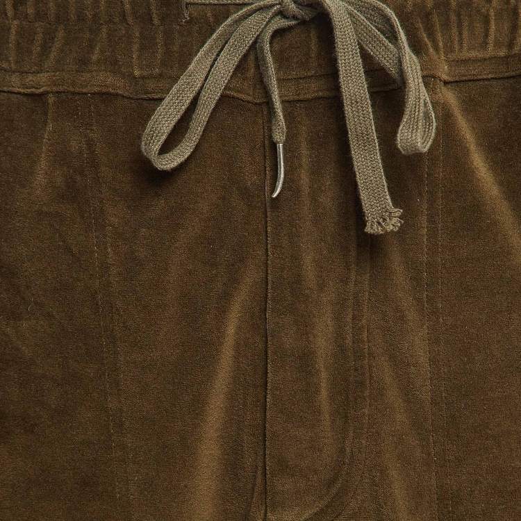Pre Owned Tom Ford Brown Velvet Drawstring Sweatpants S