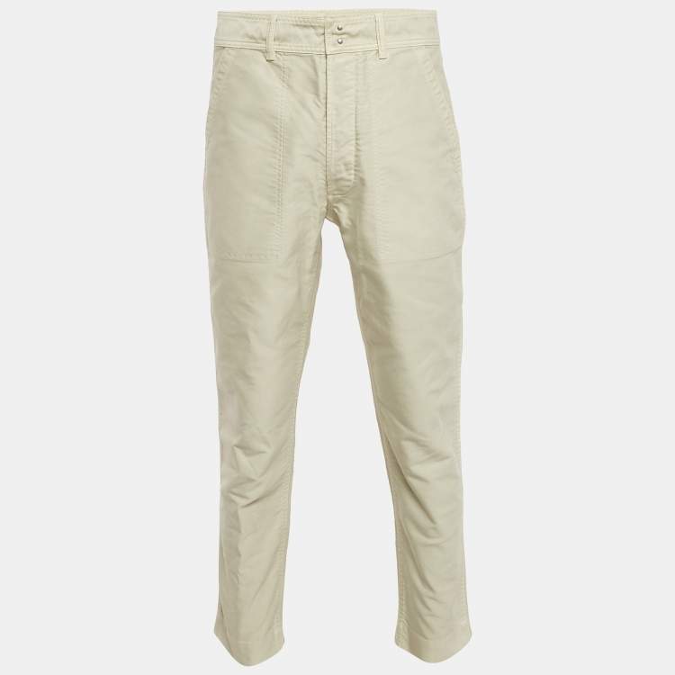 Pre Owned Tom Ford Cream Cotton Slim Fit Trousers M