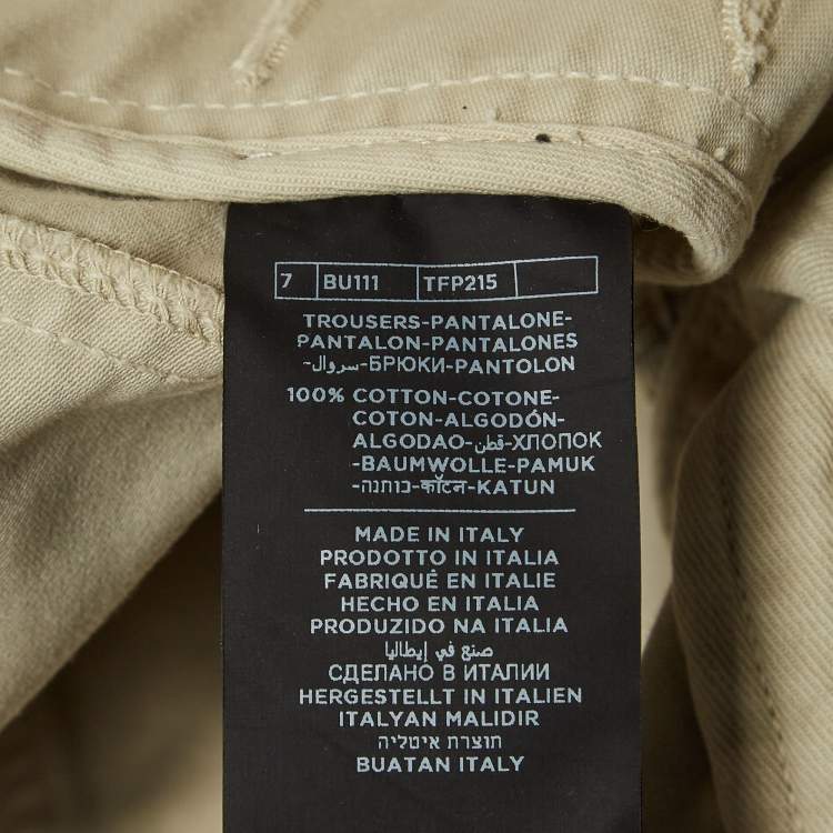 Pre Owned Tom Ford Cream Cotton Slim Fit Trousers M