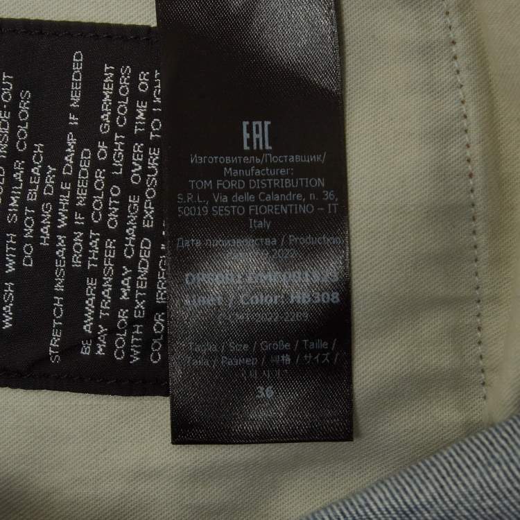 Pre Owned Tom Ford Blue Washed Denim Jeans XL Waist 36"