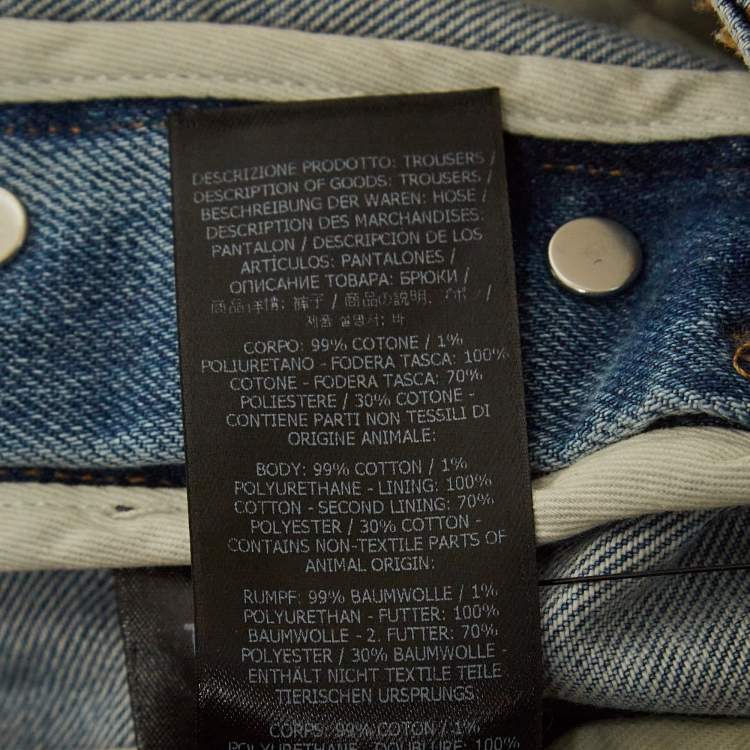 Pre Owned Tom Ford Blue Washed Denim Jeans XL Waist 36"