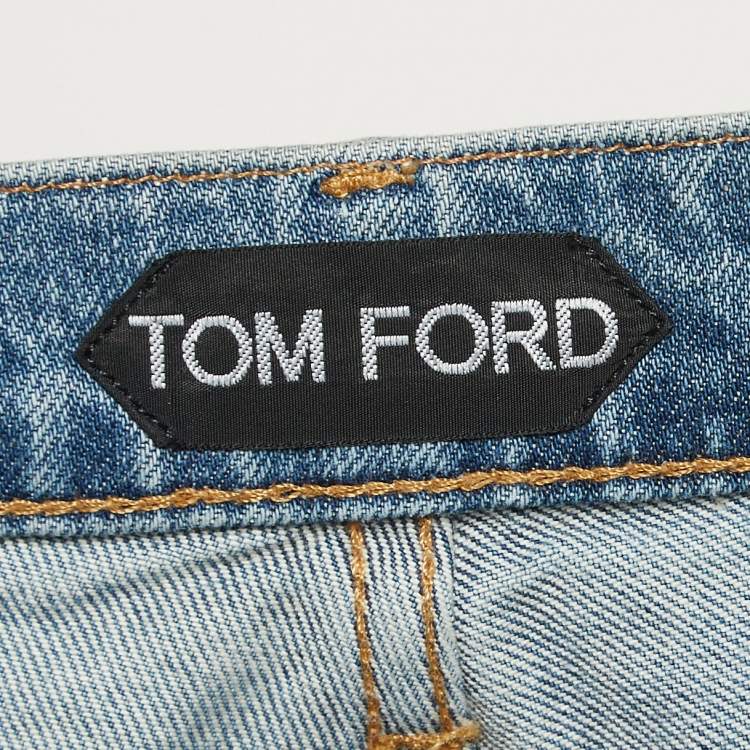 Pre Owned Tom Ford Blue Washed Denim Jeans XL Waist 36"
