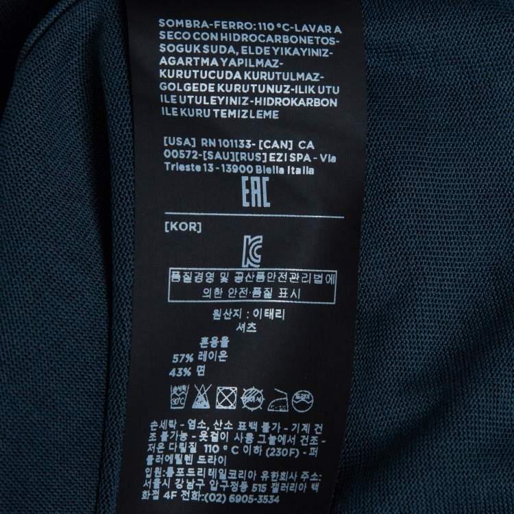 Pre Owned Tom Ford Navy Blue Stretch Knit Button Front Shirt XL
