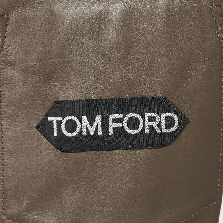 Pre Owned Tom Ford Brown Suede Button Front Shirt L