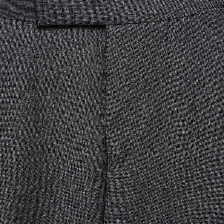 Pre Owned Tom Ford Grey Wool Regular Buckled Waist Trousers XS