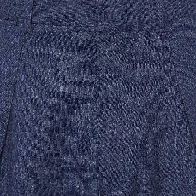 Pre Owned Tom Ford Dark Blue Wool & Silk Regular Fit Trousers S