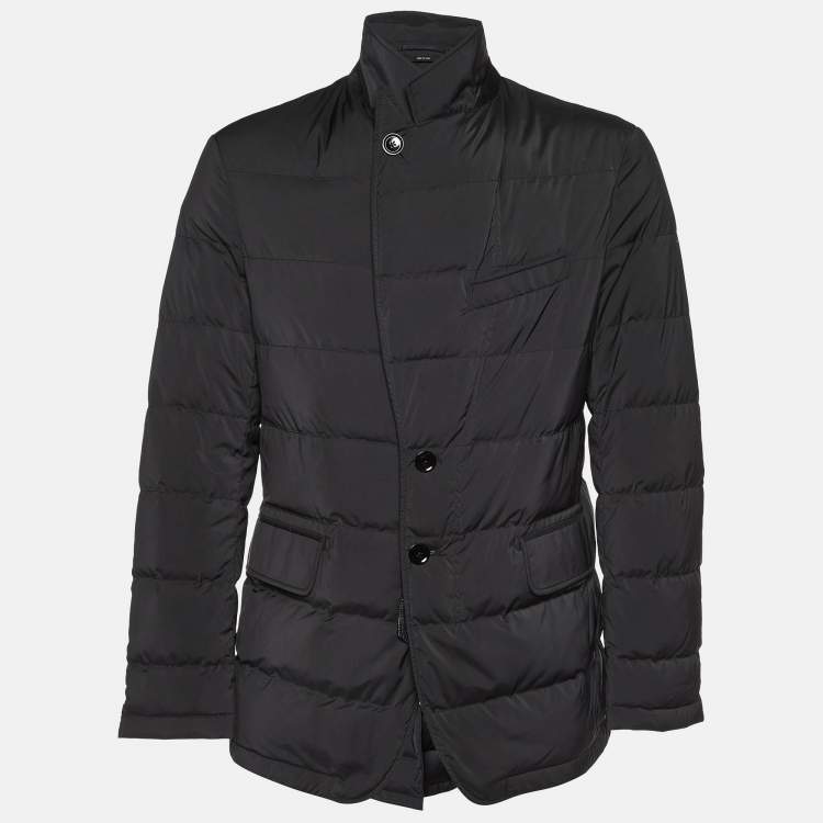 Pre Owned Tom Ford Black Synthetic Zip-Up Puffer Jacket XL